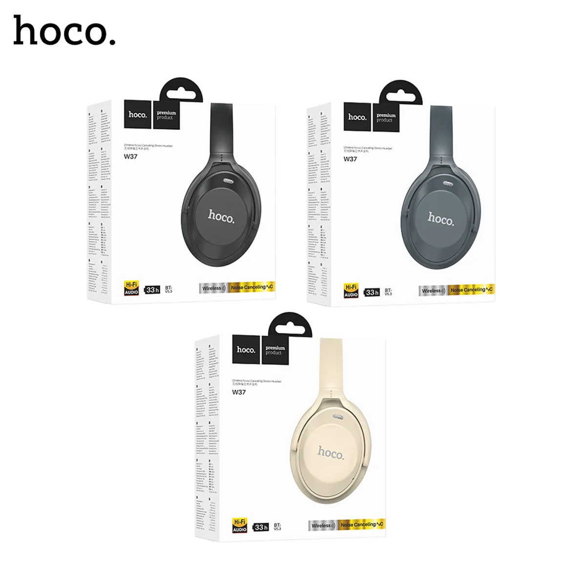 W-37 Active Noise Cancelling Bluetooth Headphones — image 5 of 5